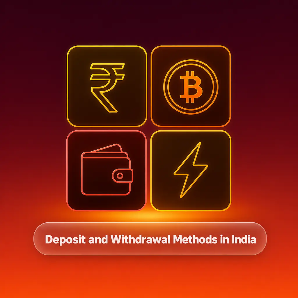 Deposit and withdrawal payment methods for Indian casino players