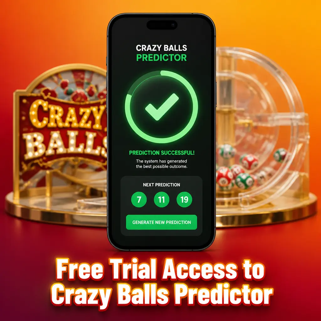 Crazy Balls Predictor free trial interface on RajaBets