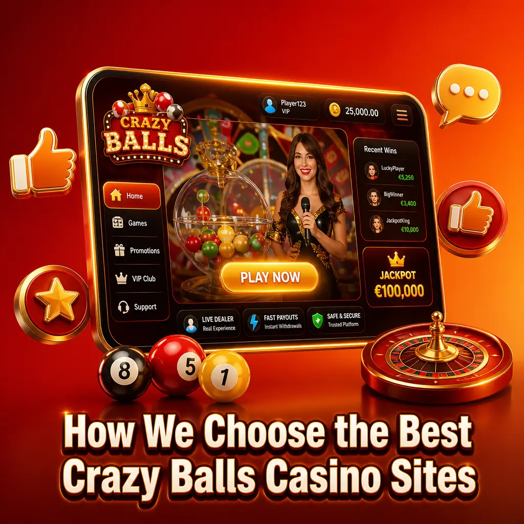 Team reviewing Crazy Balls casino site on desktop and mobile