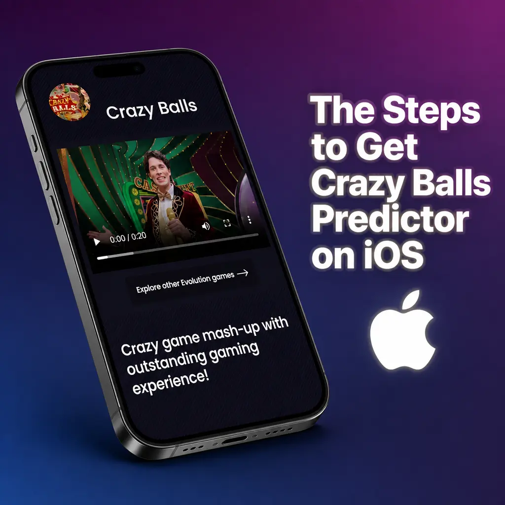 iPhone screen showing Crazy Balls Predictor installation steps