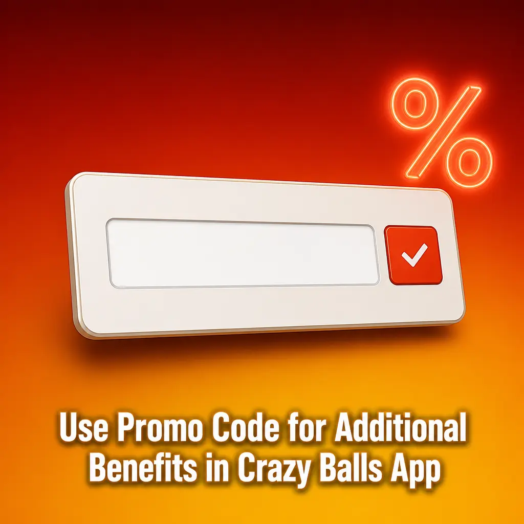 Promo code entry screen in Crazy Balls App